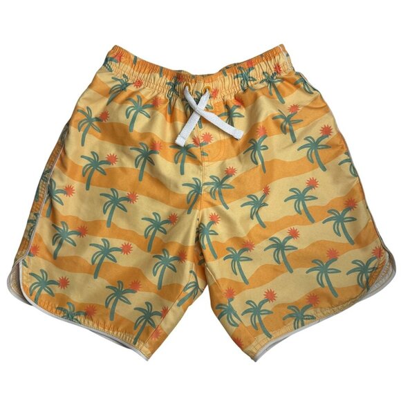 Hanna Andersson Swim Boys Fast Drying Trunks Palm Tree Size 150, US 12 - Picture 3 of 8